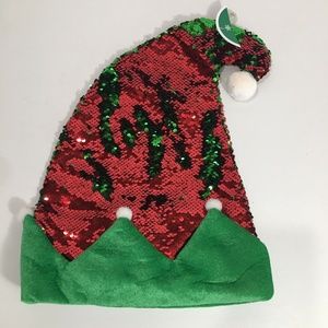 Christmas Elf Hat Reversible Flip Mermaid Sequins
